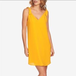 1.STATE Yellow V-Neck Tie-Shoulder Dress, NWT